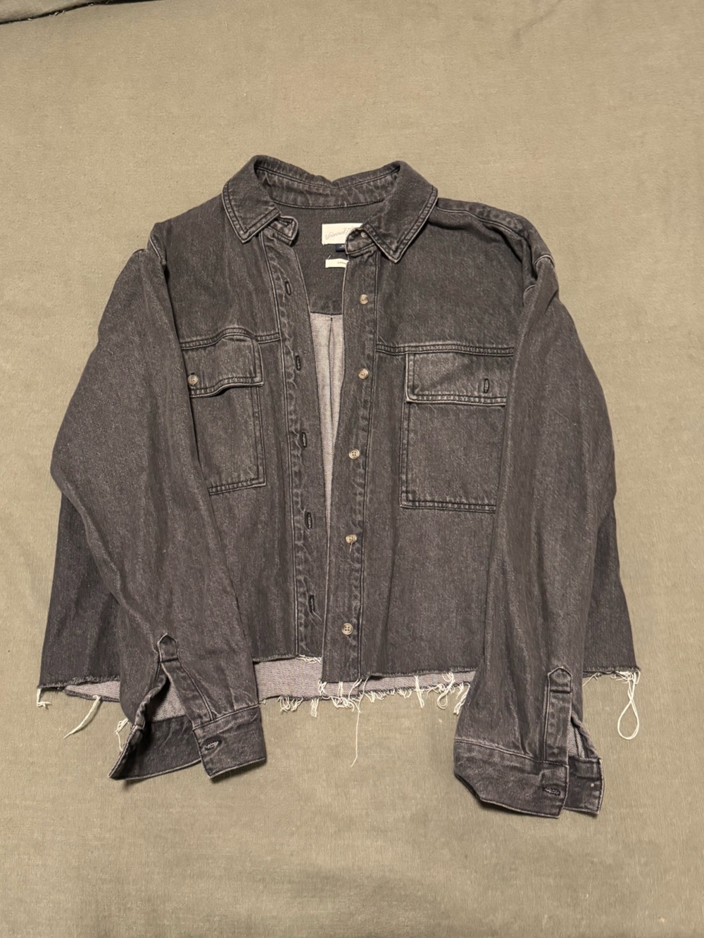 Women’s Black Denim Jacket - Classic Button-Up Shirt Jacket